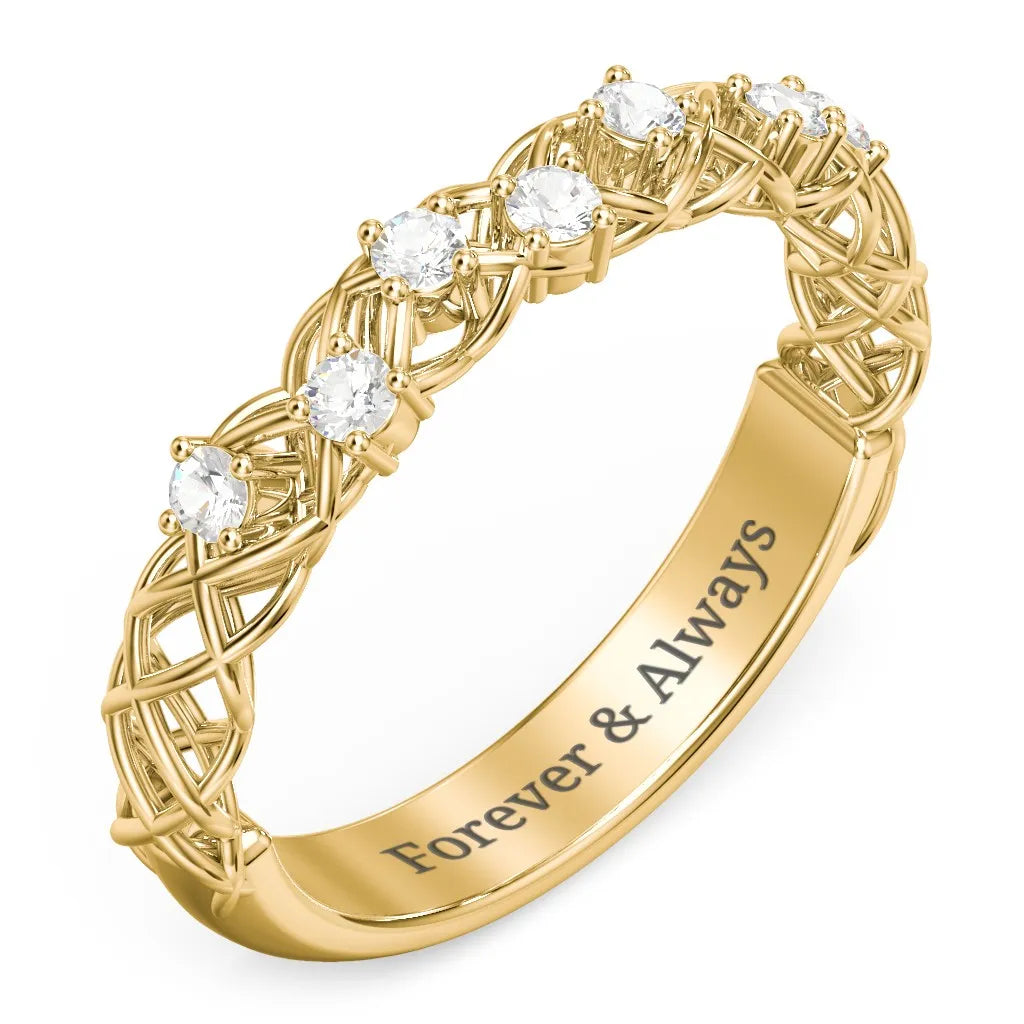 Stones Woven in Love Wedding Ring
