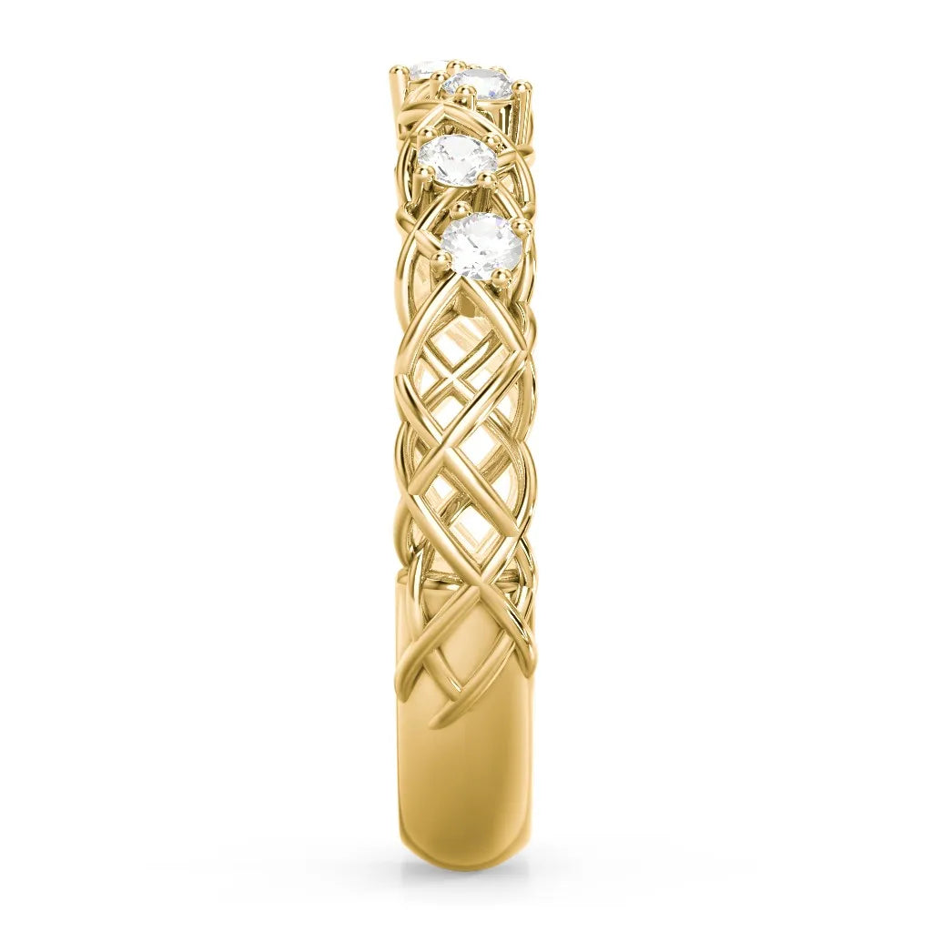 Stones Woven in Love Wedding Ring