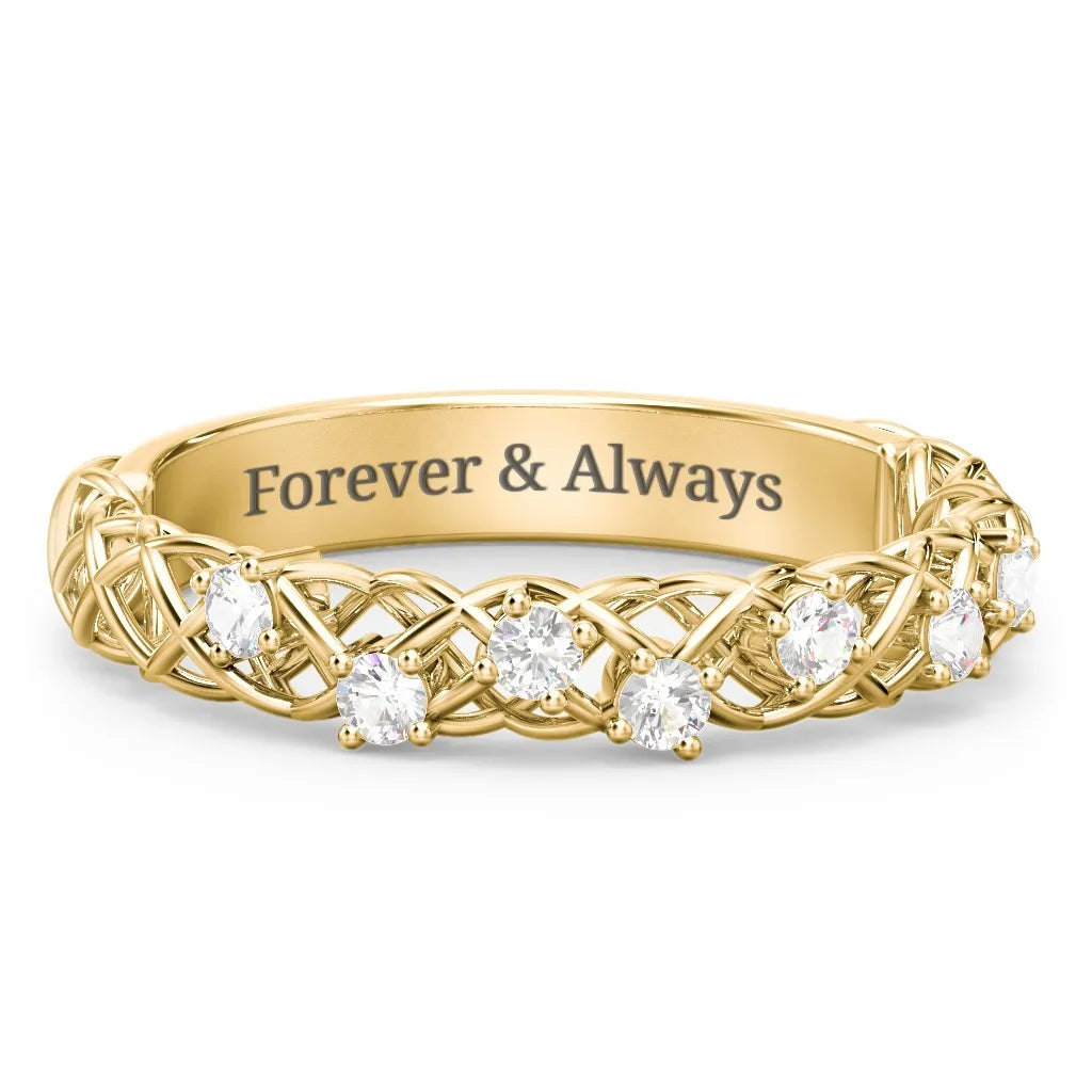 Stones Woven in Love Wedding Ring