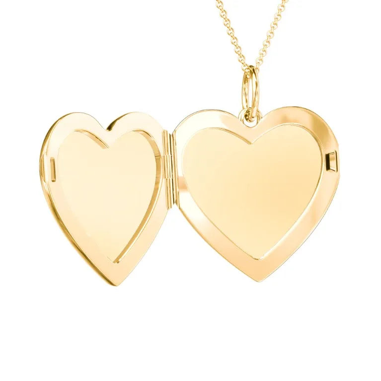 Engravable Heart Photo Locket Necklace