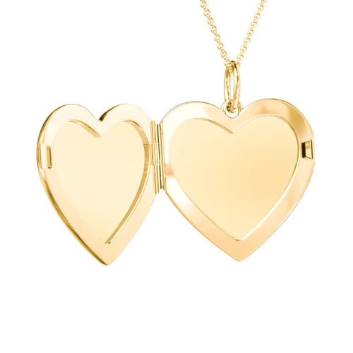 Engravable Heart Photo Locket Necklace