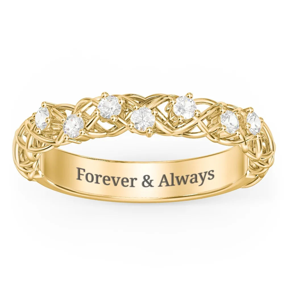 Stones Woven in Love Wedding Ring